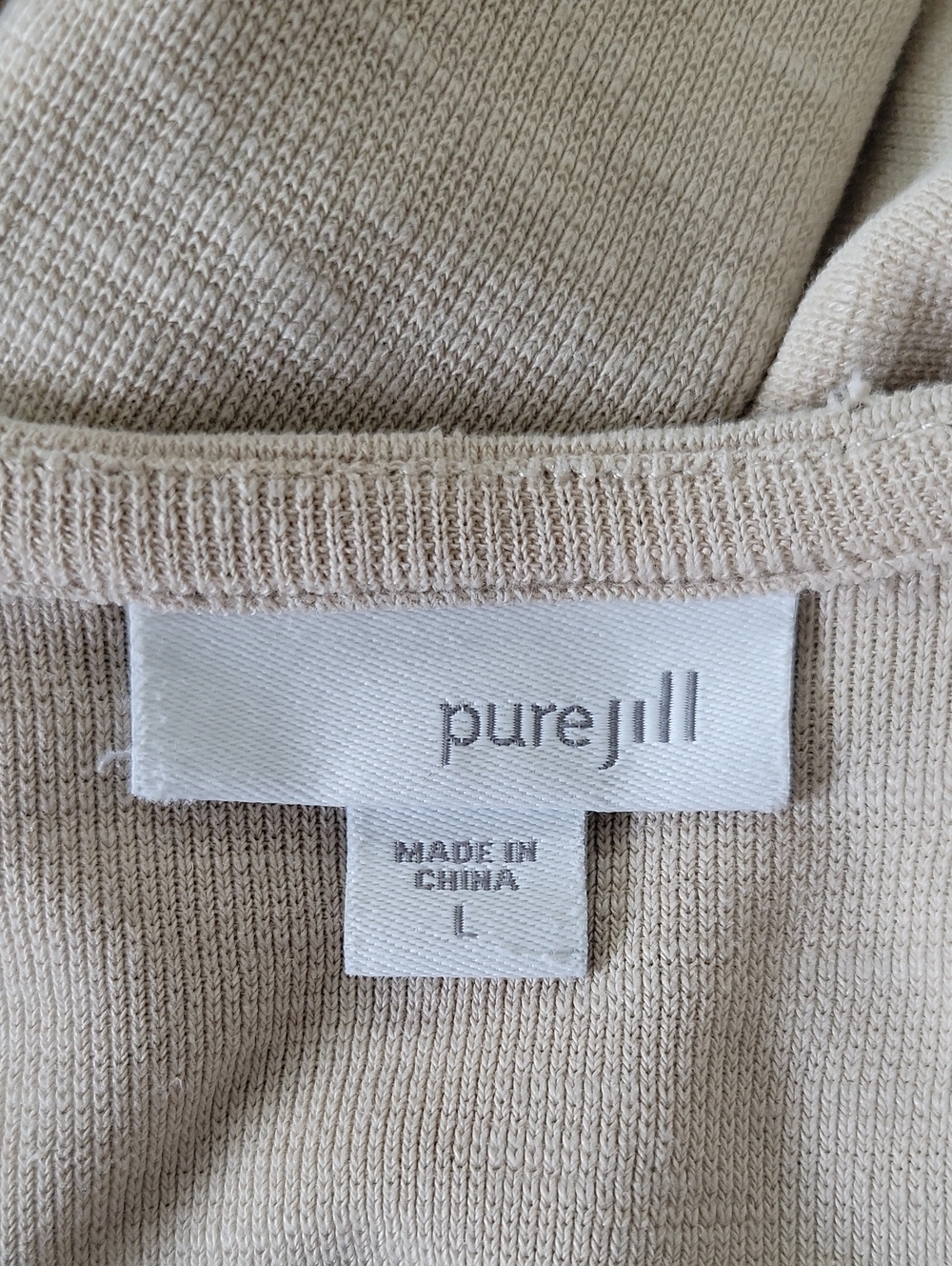 J Jill PureJill Tan Lyocell Linen Open Cardigan Size Large - Picture 5 of 7